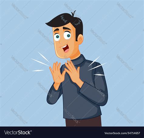 Cheerful man applauding cartoon Royalty Free Vector Image