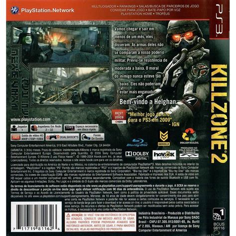 Killzone 2 Ps3 Greatest Hits Seminovo Jogo Mídia Física Arena