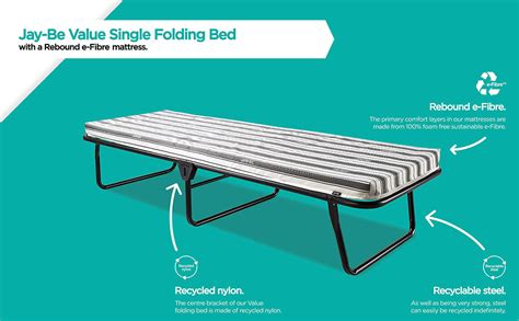 Jay Be Value Folding Bed With Rebound E Fibre® Mattress Single