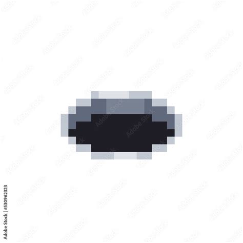 Black hole pixel art flat icon. Isolated golf hole emoji vector illustration. Design for logo ...