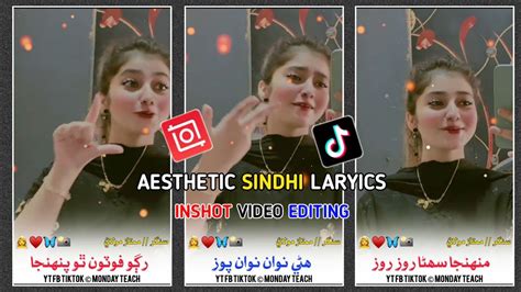 Aesthetic Sindhi Lyrics Video Editing In Inshot App How To Make