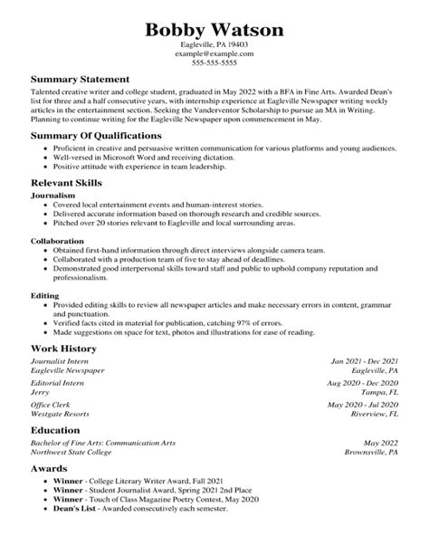 Resume Examples 2024 For High School Students Lil Madlin