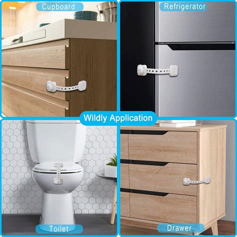 REDTRON Adjustable Child Safety Locks 6Pcak Baby Proofing Cabinet Locks