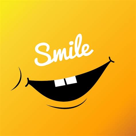 Sonrisa amarilla ilustración vectorial cara sonriente Vector Premium