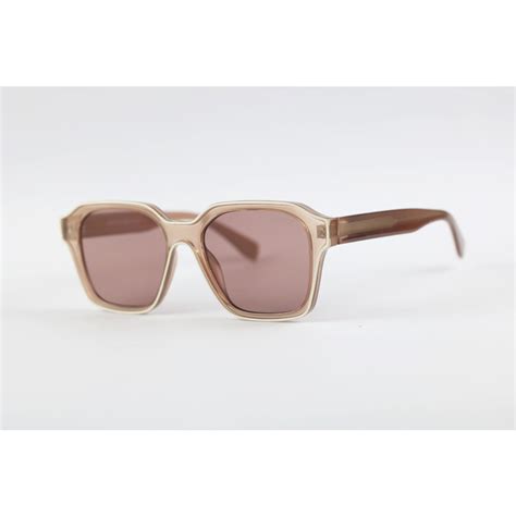 Moscot Peach Translucent Acetate Rectangle Sunglasses