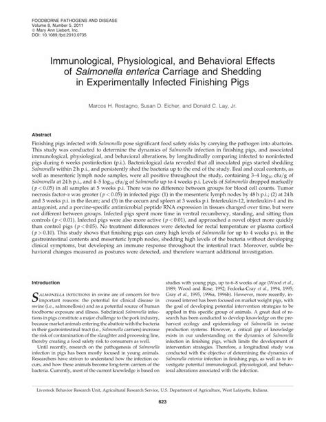 Pdf Immunological Physiological And Behavioral Effects Of