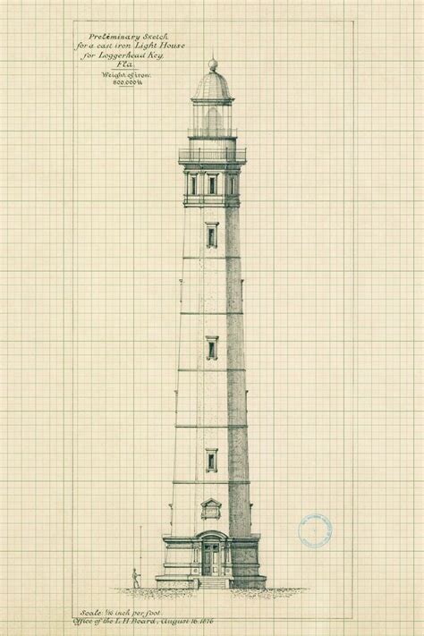 Dry Tortugas Lighthouse Blueprint Florida Lighthouse Loggerhead Key