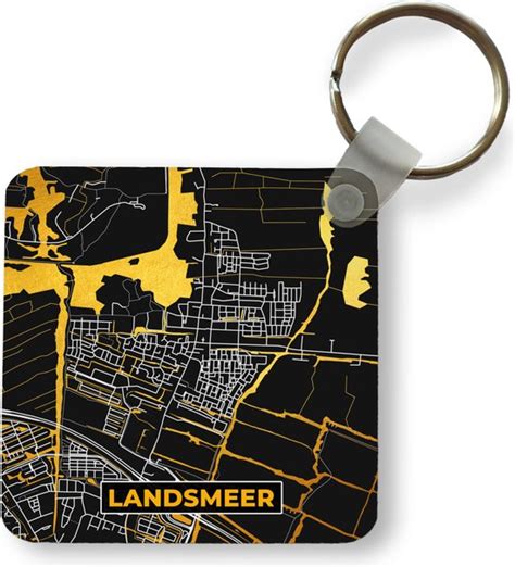 Sleutelhanger Uitdeelcadeautjes Plattegrond Goud Stadskaart