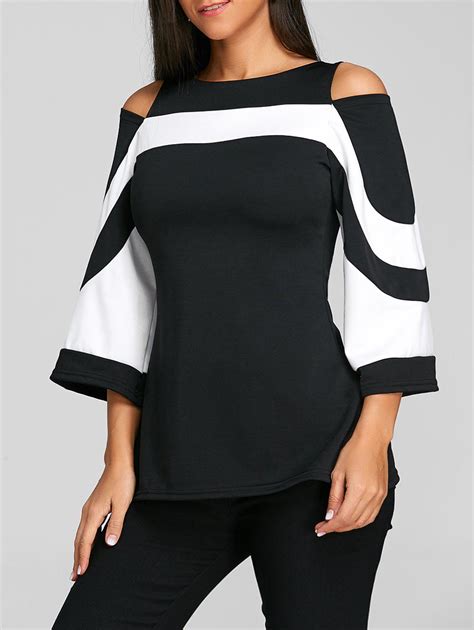 Womens Cold Shoulder Blouses Off Shoulder Top