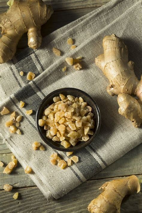 Sweet Organic Crystallized Ginger Candy Stock Image - Image of fruit ...