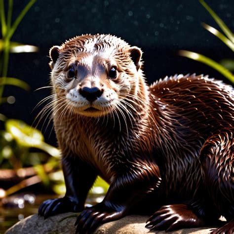 Vidra Animal Selvagem Que Vive Na Natureza Parte Do Ecossistema Foto