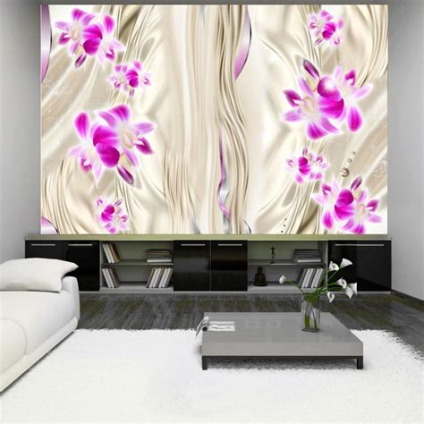 Papier Peint Pink Orchid In Gold L 150 X H 105 Cm Leroy Merlin