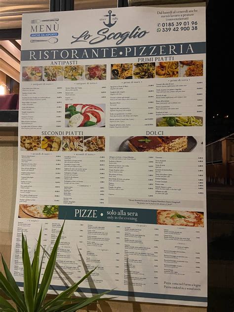 Menu Da Lo Scoglio Ristorante Lavagna