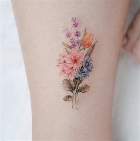 Beautiful Floral Thigh Tattoo