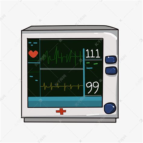 卡通医院心电图心率仪素材图片免费下载 千库网