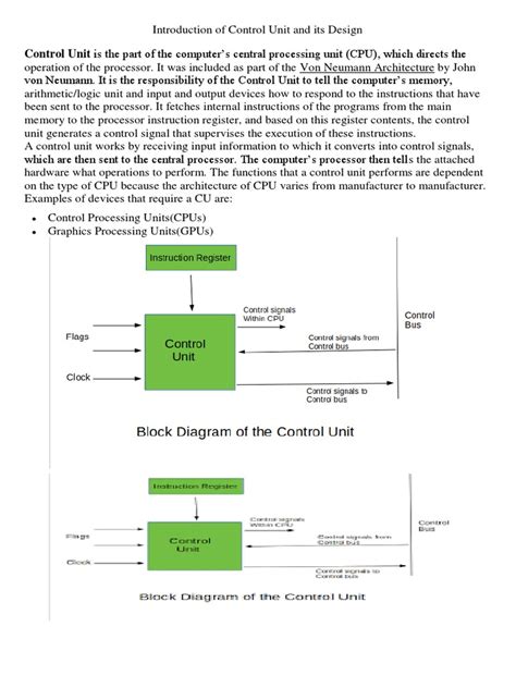 Control - Unit Design | PDF | Central Processing Unit | Digital Electronics