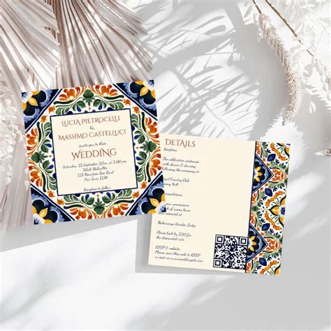 Talavera Vintage Mexican All In One Wedding Invitation Zazzle