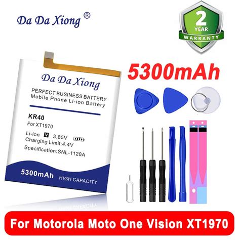 100 Original 5300mah Kr40 Bateria For Motorola Moto One Vision Xt1970