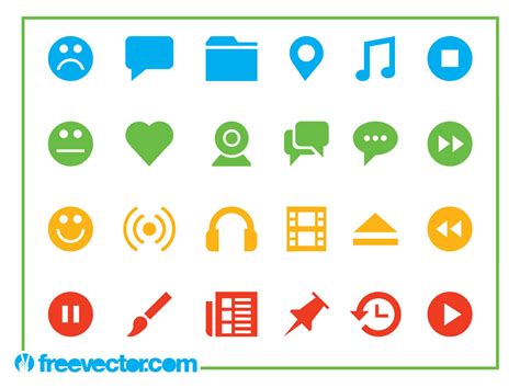 Web Icons Set Vector Art & Graphics | freevector.com