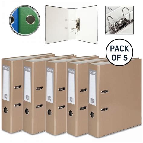 Officecentre® Pack Of 5 Lever Arch Files Large 75mm Ring Binder Folders