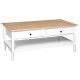 Table Basse 4 Tiroirs Design Solen 110cm Blanc