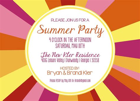 Seasonal Party Invitations Wonderful Summer Party Invitation Design