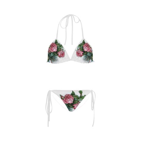 Roses Vintage Floral Custom Bikini Swimsuit Id D318417