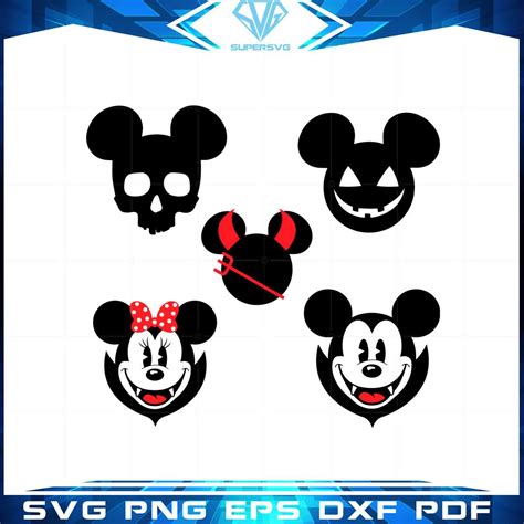 Mickey Minnie Vampire Halloween Bundle Svg Designs Files