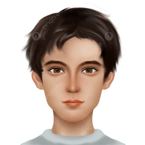 Original Hand Painted Cute Cartoon Handsome Boy Avatar Line Draft