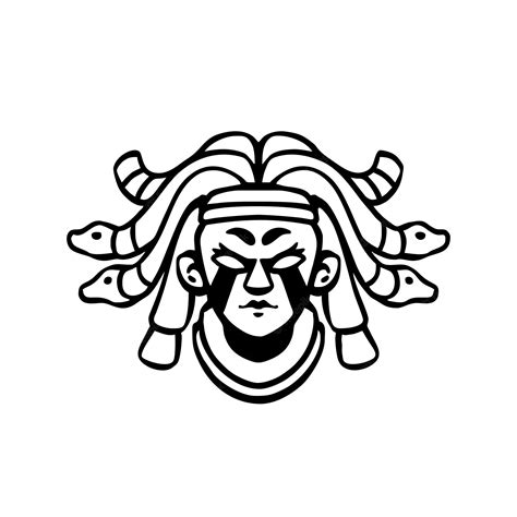 Premium Vector | Vector illustration of hand drawn medusa head line drawing