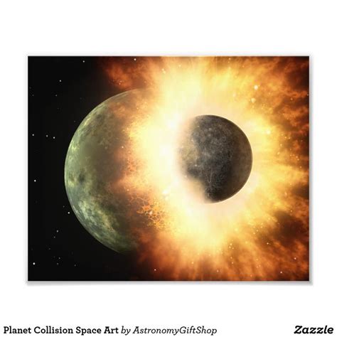 Planet Collision Space Art Photo Print | Zazzle