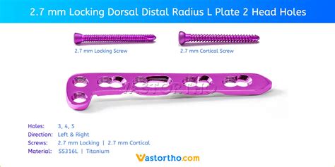 2 7 Mm Locking Dorsal Distal Radius L Plate 2 Head Holes