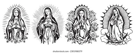 Our Lady Virgin Mary Vector Illustration Stock Vector Royalty Free 2301988379 Shutterstock