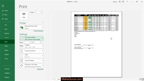 How To Print Active Sheet In Excel Print Active Sheet In Excel