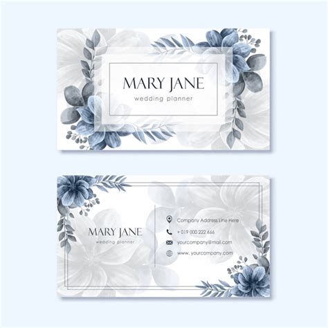 Premium Vector Wedding Planner Business Card Template With Flower