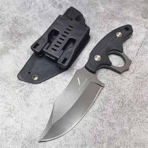 Xhm Awesome Fixed Blade Knife Heavy Duty Full Tang Titanium Plated Bl