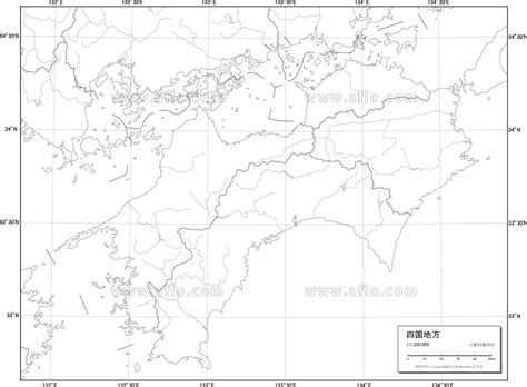 四国地方 白地図 ベクター地図素材のダウンロード販売 アフロモール