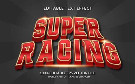 Premium Vector Super Racing Editable Text Effect