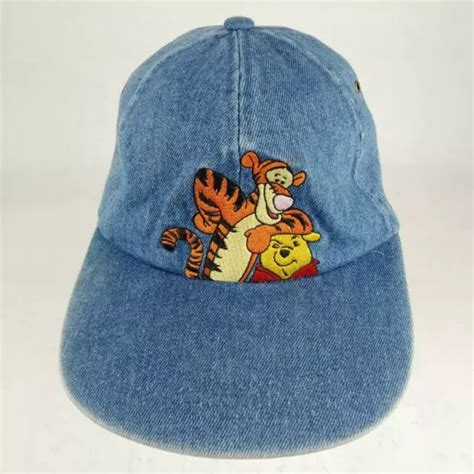 DISNEY WINNIE THE Pooh Tigger Blue Jean Denim Hat Cap Adult Elastic