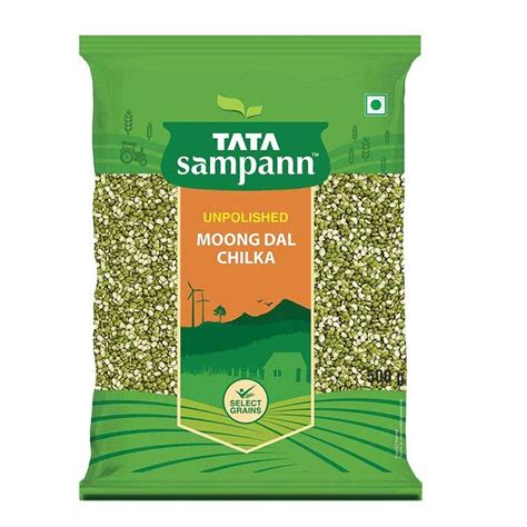 Green Tata Sampann Moong Dal Chilka High In Protein Packaging Size