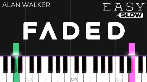 Alan Walker Faded Slow Easy Piano Tutorial Youtube