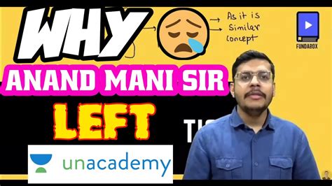 Why Anand Mani Sir Left Unacademy Dr Anandmani Anand Mani Sir