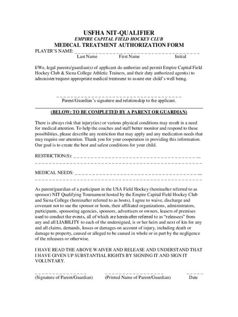 Fillable Online Newtown Soccer Club Medical Release Form Fax Email