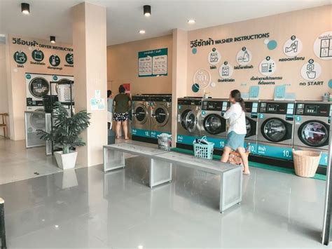 Bubbles Laundromat Cafe สัตหีบ Laundry Shop Laundry Design Laundry