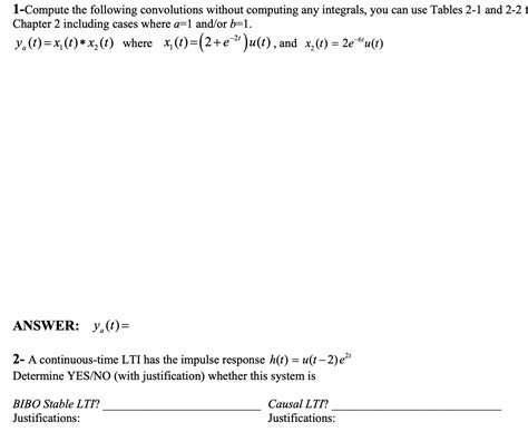 Solved 1 Compute The Following Convolutions Without