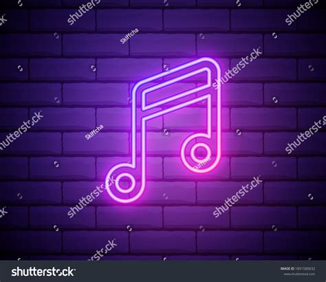 Music Note Neon Sign Party Disco Stock Vector Royalty Free 1891580632