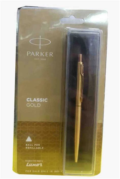 Blue Stainless Steel Parker Classic Gold Ball Pen Packaging Type