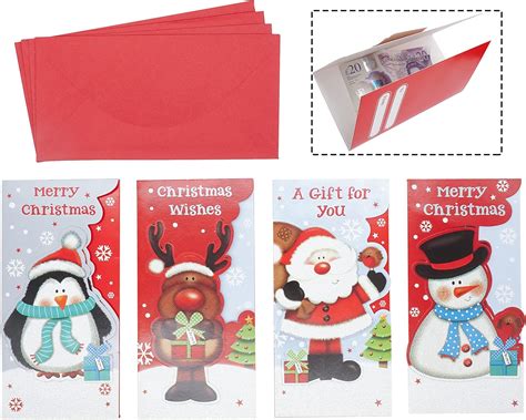 Christmas Money Wallets With Envelopes 3d T Card Holders Assorted Design Money Envelopes