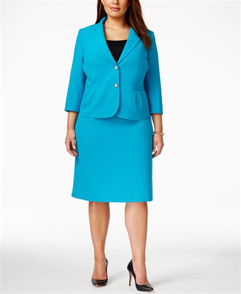 Tahari Asl Plus Size Notched Collar Jacket Skirt Suit Wear To Work Women Macys Skirt