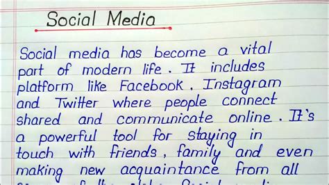 Short Paragraph On Social Media Write An Essay On Social Media